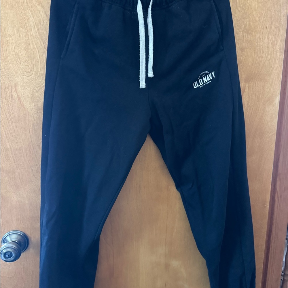 Old Navy Black Joggers with White Drawstring